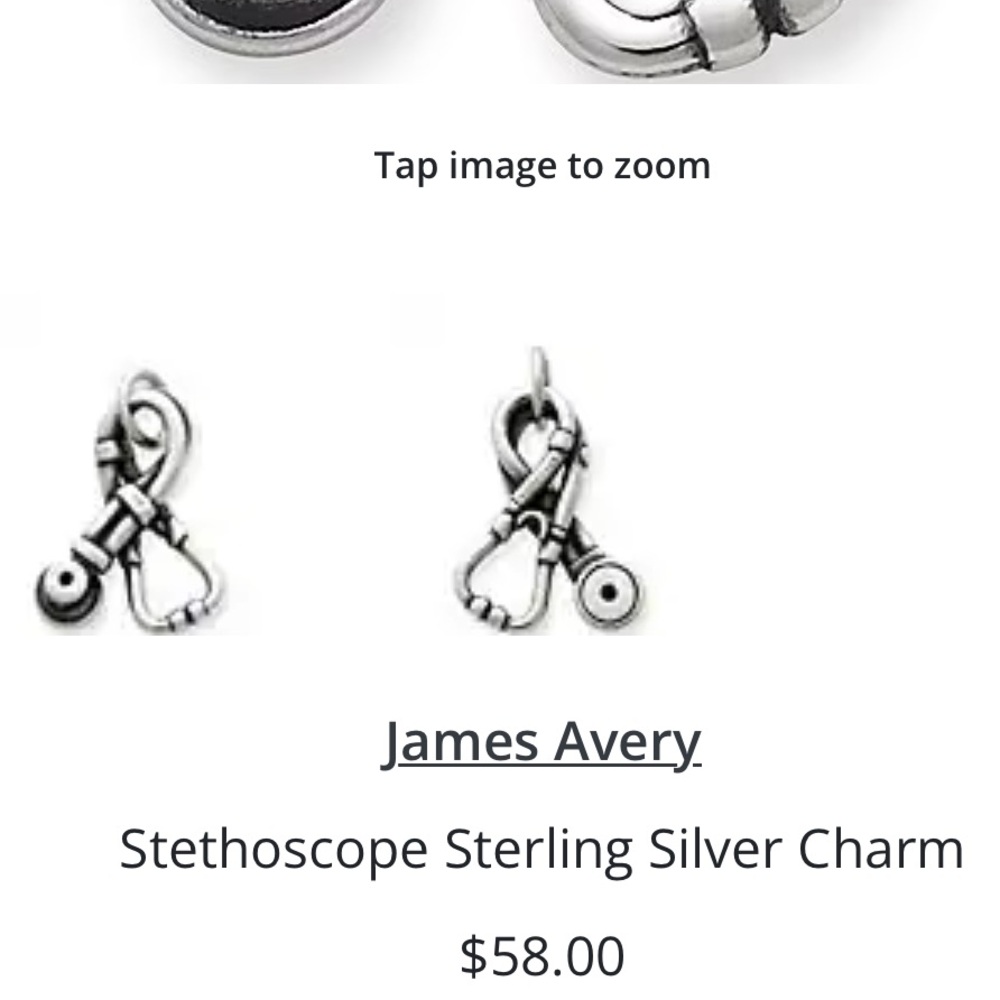 Stethoscope Sterling Silver Charm - Picture 3 of 3